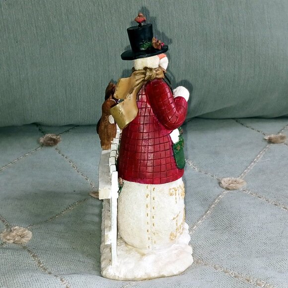 Deb Strain Raz, Vintage 1999, Snowman Playing the Violin with Cats on the Fence - Picture 3 of 6